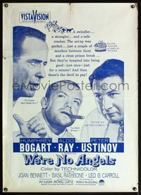 8f347 WE'RE NO ANGELS military special poster '55 Humphrey Bogart, Aldo Ray & Peter Ustinov!