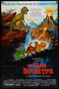 8f389 LAND BEFORE TIME half subway '88 Steven Spielberg, George Lucas, Don Bluth, dinosaur cartoon