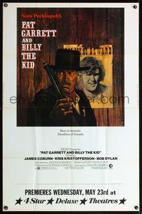 8f391 PAT GARRETT & BILLY THE KID half subway '73 Peckinpah, Bob Dylan, James Coburn, Lesset art!