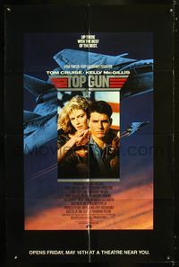 8f399 TOP GUN half subway '86 great image of Tom Cruise & Kelly McGillis, Navy fighter jets!