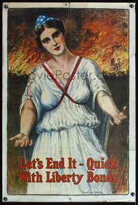 8f005 LET'S END IT - QUICK WITH LIBERTY BONDS WWI poster '17 wonderful artwork by Maurice Ingres!