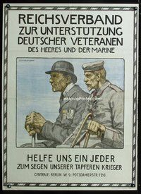 8f008 REICHSVERBAND German post-WWI poster '19 art of German WWI veterans by Oskar Popp!