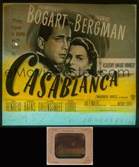 8g025 CASABLANCA glass slide R49 Humphrey Bogart, Ingrid Bergman, Michael Curtiz classic!