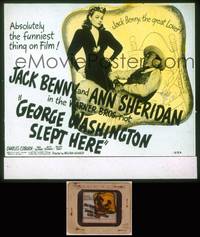 8g043 GEORGE WASHINGTON SLEPT HERE glass slide '42 sexy Ann Sheridan looks angry at Jack Benny!