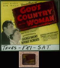 8g047 GOD'S COUNTRY & THE WOMAN glass slide '37George Brent, Beverly Roberts, James Oliver Curwood