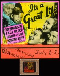 8g055 IT'S A GREAT LIFE glass slide '35 Joe Morrison is unemployed during the Depression!