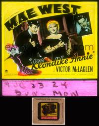 8g056 KLONDIKE ANNIE glass slide '36 cool art of sexy Mae West + close up with Philip Reed!