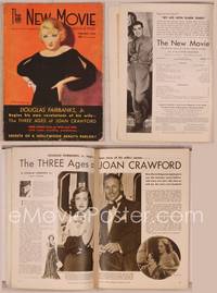 8g098 NEW MOVIE MAGAZINE magazine February 1933, art of Constance Bennett by McClelland Barclay!