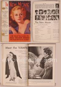 8g097 NEW MOVIE MAGAZINE magazine January 1933, art of pretty Joan Bennett by McClelland Barclay!