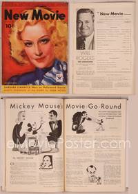 8g107 NEW MOVIE MAGAZINE magazine November 1933, close up art of Miriam Hopkins by Clark Agnew!