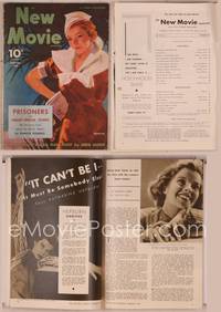 8g105 NEW MOVIE MAGAZINE magazine September 1933, great art of sexy Myrna Loy by Clark Agnew!