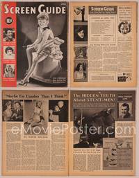 8g112 SCREEN GUIDE magazine April 1939, full-length sexy smoking showgirl Ann Sheridan!