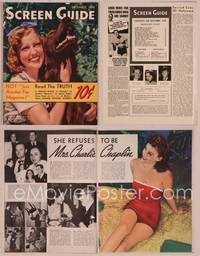 8g120 SCREEN GUIDE magazine December 1939, close up of Jeanette MacDonald with her Irish Setter!