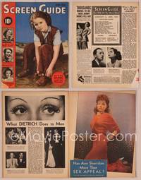 8g114 SCREEN GUIDE magazine June 1939, great close up of Shirley Temple in buckskin!