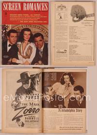 8g132 SCREEN ROMANCES magazine December 1940, Stewart, Hepburn & Grant from Philadelphia Story!