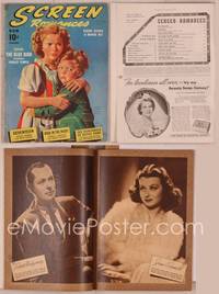 8g122 SCREEN ROMANCES magazine February 1940, Shirley Temple & Johnny Russell by Earl Christy!