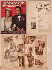 8g129 SCREEN ROMANCES magazine September 1940, Ginger Rogers & Ronald Colman from Lucky Partners!