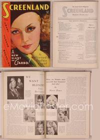 8g074 SCREENLAND magazine June 1931, wonderful close up art of Greta Garbo by Thomas Webb!