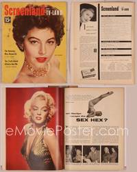 8g083 SCREENLAND magazine October 1953, Ava Gardner from Mogambo, plus sexy Marilyn Monroe!
