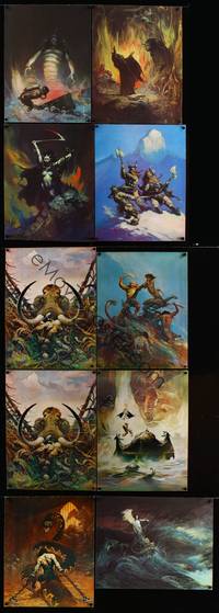 8g014 FRANK FRAZETTA REPRO PAINTING LOT #2 lot of 10 cool fantasy prints made for paperback covers!