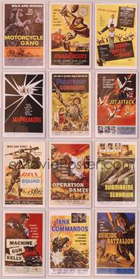 8g018 LOT OF AIP WAR/EXPLOITATION MASTERPRINTS 12 11x17 prints Motorcycle Gang, Jet Attack & more!