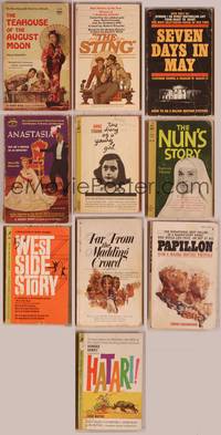 8g012 LOT OF PAPERBACK BOOK MOVIE EDITIONS books Sting, Papillon, West Side Story, Hatari & more!