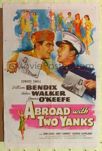8h018 ABROAD WITH 2 YANKS 1sh '44 Marines William Bendix & Dennis O'Keefe lust after Helen Walker!