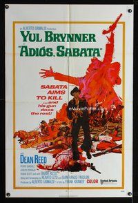 8h022 ADIOS SABATA int'l 1sh '71 Yul Brynner aims to kill, and his gun does the rest!