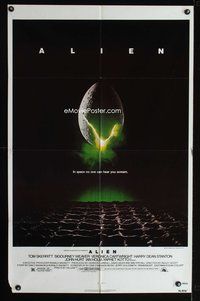 8h032 ALIEN 1sh '79 Ridley Scott outer space sci-fi monster classic, cool hatching egg image!