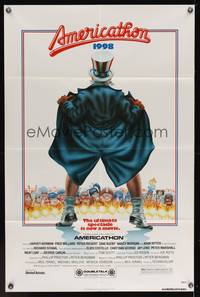 8h044 AMERICATHON 1sh '79 great wacky artwork of Uncle Sam by Robert Grossman!