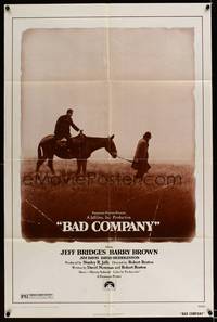 8h064 BAD COMPANY 1sh '72 Jeff Bridges, Barry Brown, Jim Davis, western!