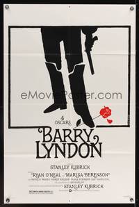 8h067 BARRY LYNDON 1sh '75 Stanley Kubrick, Ryan O'Neal, cool Bourduge artwork!