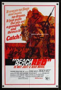 8h069 BEACH RED 1sh '67 Cornel Wilde, Rip Torn, cool art of World War II soldiers!