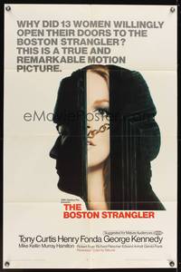 8h109 BOSTON STRANGLER 1sh '68 Tony Curtis, Henry Fonda, he killed thirteen girls!