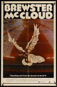8h120 BREWSTER McCLOUD style B signed 1sh '71 by Bud Cort, Robert Altman, wings in the astrodome!