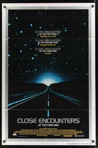 8h202 CLOSE ENCOUNTERS OF THE THIRD KIND silver border style 1sh '77 Spielberg sci-fi classic!