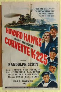 8h223 CORVETTE K-225 style C 1sh '43 Randolph Scott, Noah Beery Jr., Barry Fitzgerald!