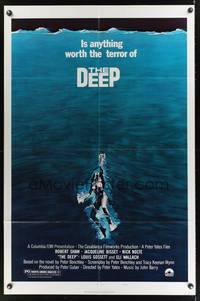 8h257 DEEP style B 1sh '77 great art of sexy swimming scuba diver Jacqueline Bisset!