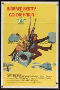 8h003 $ safe style 1sh '71 great art of bank robbers Warren Beatty & Goldie Hawn!