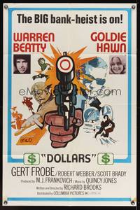 8h005 $ style D 1sh '71 great art of bank robbers Warren Beatty & Goldie Hawn!