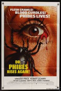 8h309 DR. PHIBES RISES AGAIN 1sh '72 Vincent Price, classic super close up image of beetle in eye!
