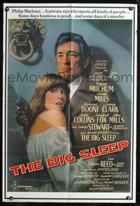 8h084 BIG SLEEP English 1sh '78 art of Robert Mitchum & sexy Candy Clark by Richard Amsel!