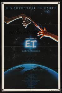 8h315 E.T. THE EXTRA TERRESTRIAL 1sh '82 Steven Spielberg classic, John Alvin art!