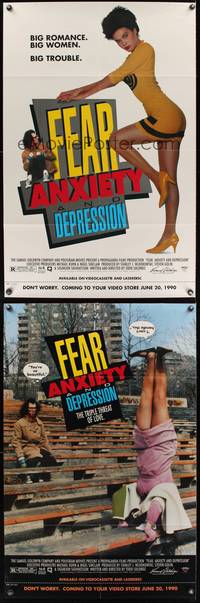 8h354 FEAR, ANXIETY & DEPRESSION DS video 1sh '89 Todd Solondz, sexy woman in very short skirt!