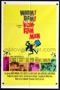 8h368 FLIM-FLAM MAN 1sh '67 Geroge Scott as ultimate con man, Sue Lyon, Jack Davis art!