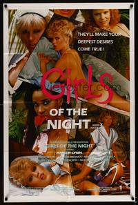 8h412 GIRLS OF THE NIGHT video 1sh '86 Amber Lynn, Peter North, call girl sex!