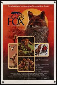 8h414 GLACIER FOX 1sh '79 Japanese documentary, cool S. Butz nature art of fox!
