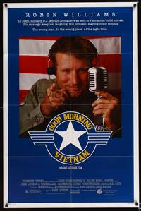 8h422 GOOD MORNING VIETNAM 1sh '87 Vietnam War radio DJ Robin Williams, Barry Levinson directed!