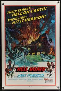 8h469 HELL BOATS 1sh '70 their target: Hell-on-Earth, their job: hit it head-on, Thurston art
