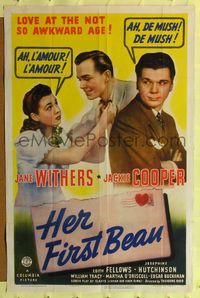 8h470 HER FIRST BEAU 1sh '41 Jane Withers, Jackie Cooper, love at the not so awkward age!